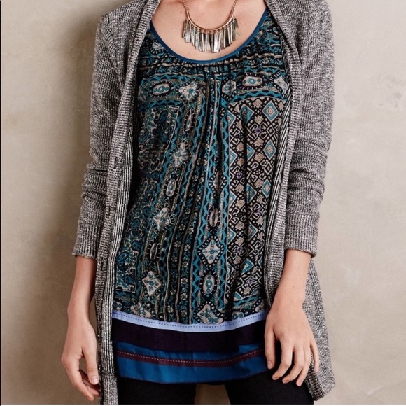 {Anthro} One September 'Azul Palms Cayman' Tank Oversized XS - Picture 11 of 11